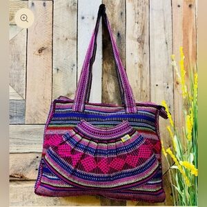 Artesanías Mr. Pinzon Handwoven Purse Mexico multicolor Woven Boho Folk Bag
